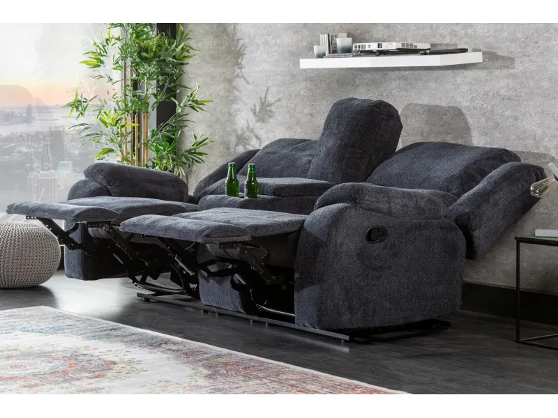 Fauteuil relaxant moderne coloris gris foncé en tissu Fauteuil rela...