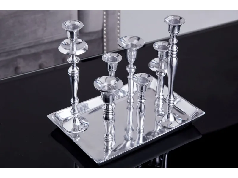 Chandelier design baroque coloris argenté à 7 branches Objets de dé...