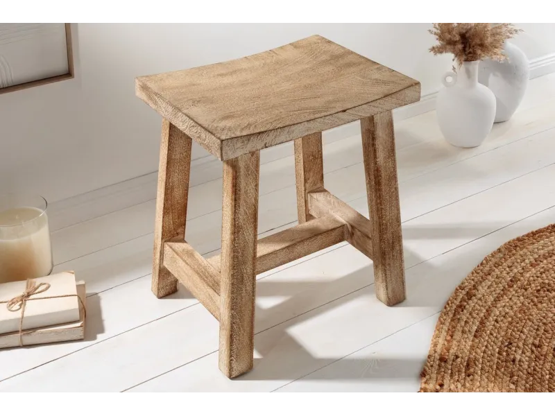 Tabouret 40 cm design en bois massif recyclé Tabourets bas |bellozia...