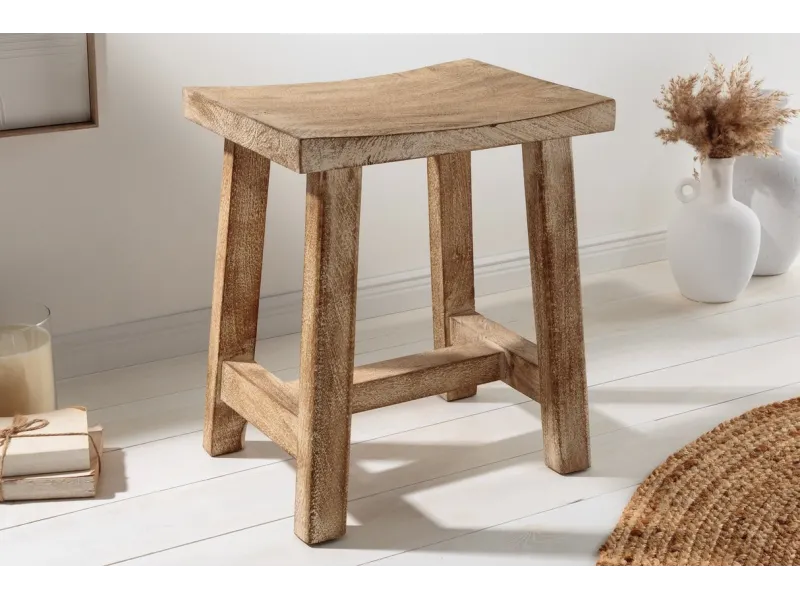 Tabouret 40 cm design en bois massif recyclé Tabourets bas |bellozia...