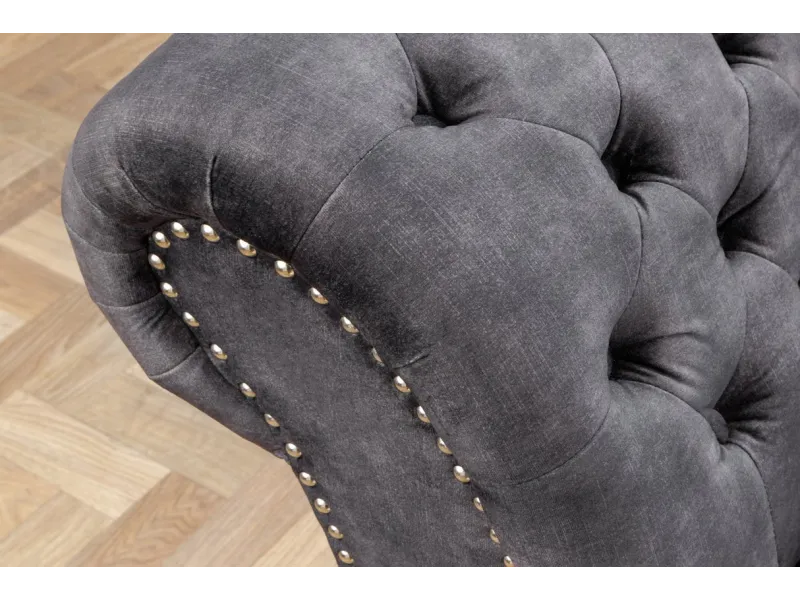 Meridienne Chesterfield en microfibre gris Canapés, Banquettes |adenia...