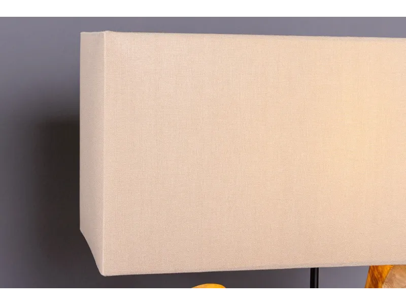 Lampe à poser contemporaine de 40cm coloris noir en laine et en bét...