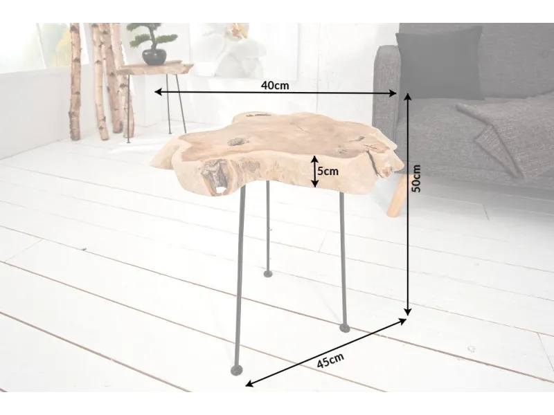 Table d'appoint en bois massif style rustique Table d'appoint  |adenia...