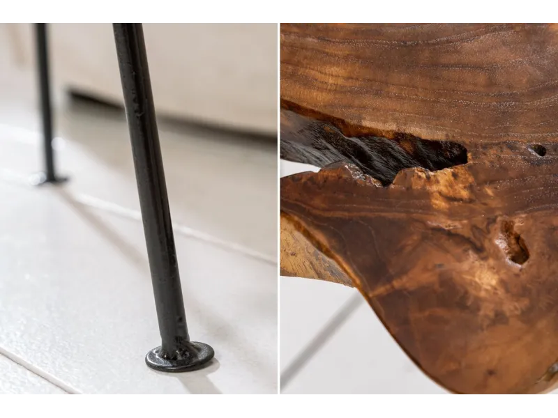 Table d'appoint en bois massif style rustique Table d'appoint  |adenia...