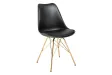 Chaise scandinave noire pieds dorés – chaise design moderne élégante
