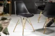 Chaise scandinave noire pieds dorés – chaise design moderne élégante