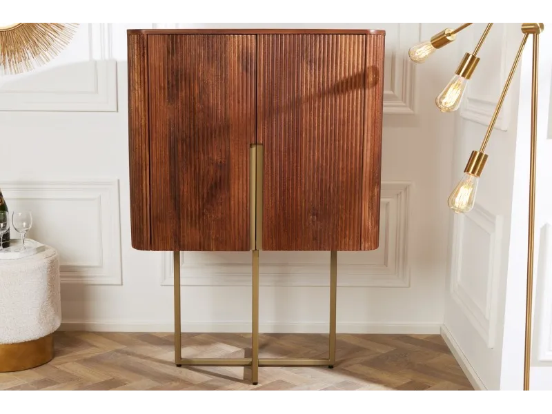 Barière antique design Sheesham coloris marron 150cm  pas cher