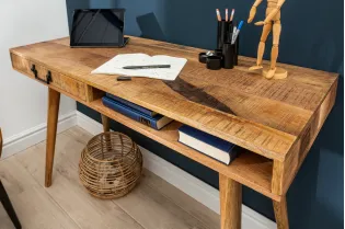 Bureau design 120x75 cm pour ordinateur portable teinté noir Secrét... 2