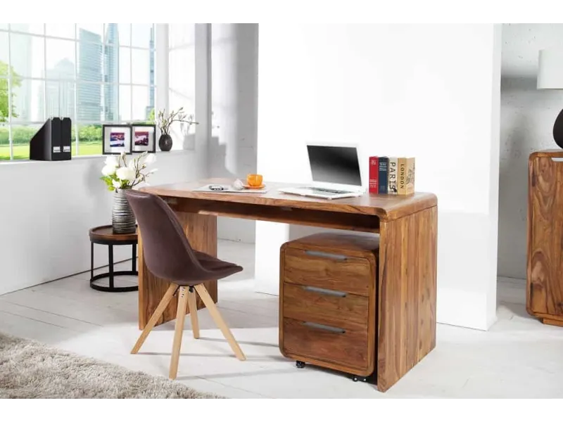 Console design en bois massif à une niche coloris naturelaturel Tab...