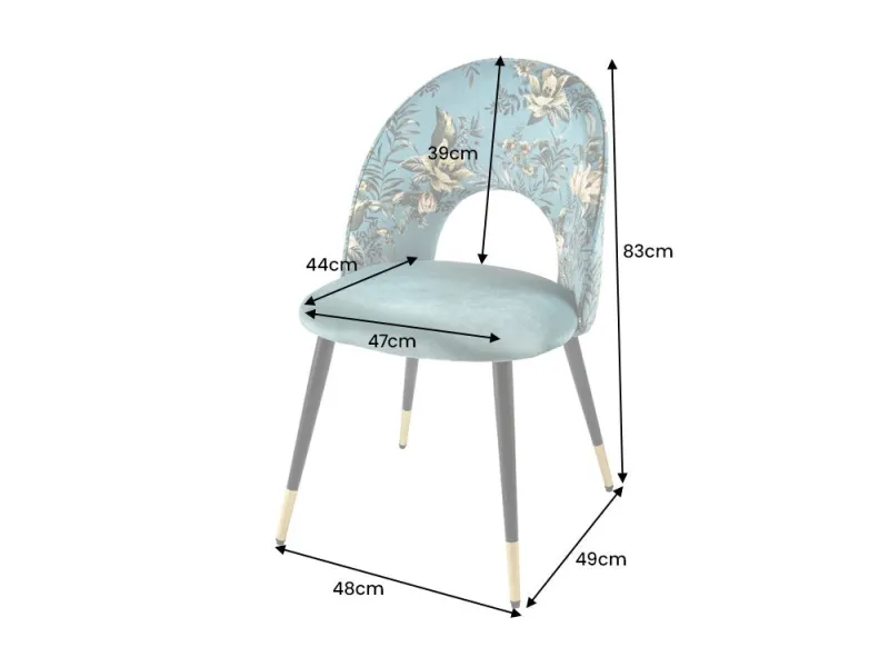 Chaise de salle à manger design baroque coloris gris argenté home |...