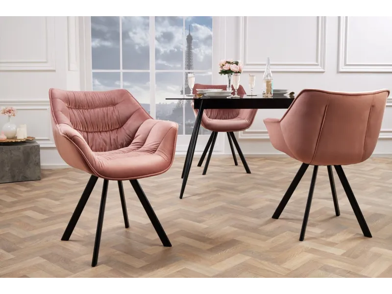 chaise style baroque de salle à manger en velours coloris gris home...