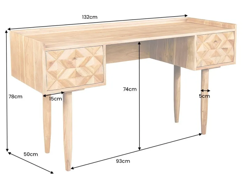 Bureau de 120cm design Scandinave coloris blanc Secrétaire |bellozia...