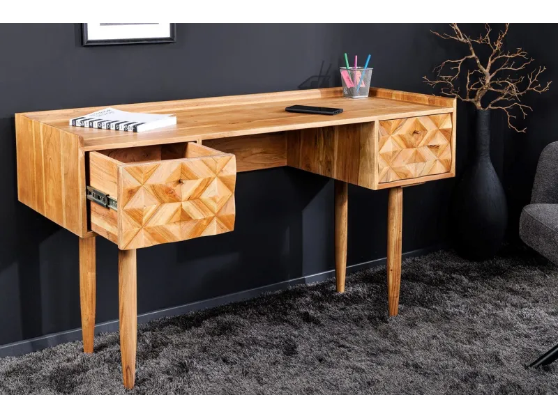 Bureau de 120cm design Scandinave coloris blanc Secrétaire |bellozia...
