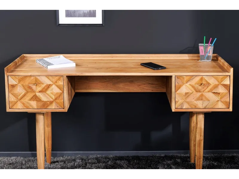 Bureau de 120cm design Scandinave coloris blanc Secrétaire |bellozia...