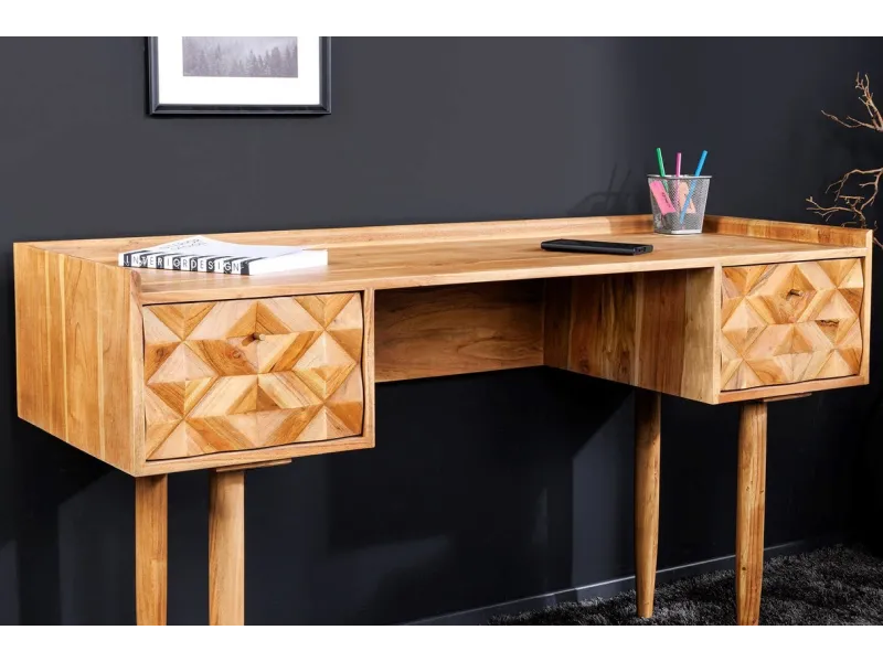 Bureau de 120cm design Scandinave coloris blanc Secrétaire |bellozia...