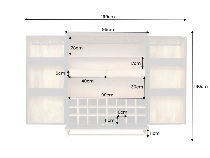 Armoire en  bois massif sculpté scorpion coloris noir 141cm pas cher