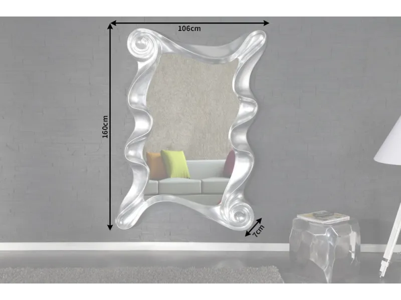 Miroir mural rectangulaire simple 160cm coloris noir pas cher