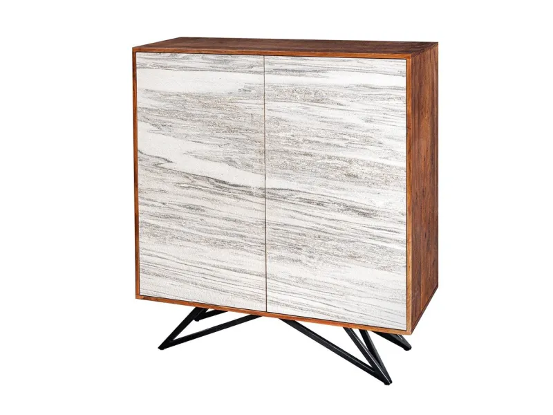 Buffet Haut design minimal en bois massif 120cm pas cher