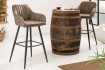 Lot de 2 tabourets de bar en velours coloris taupe