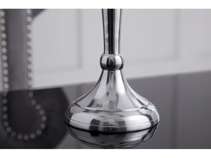 Chandelier style broque 5 branches en aluminium argenté Objets de d...