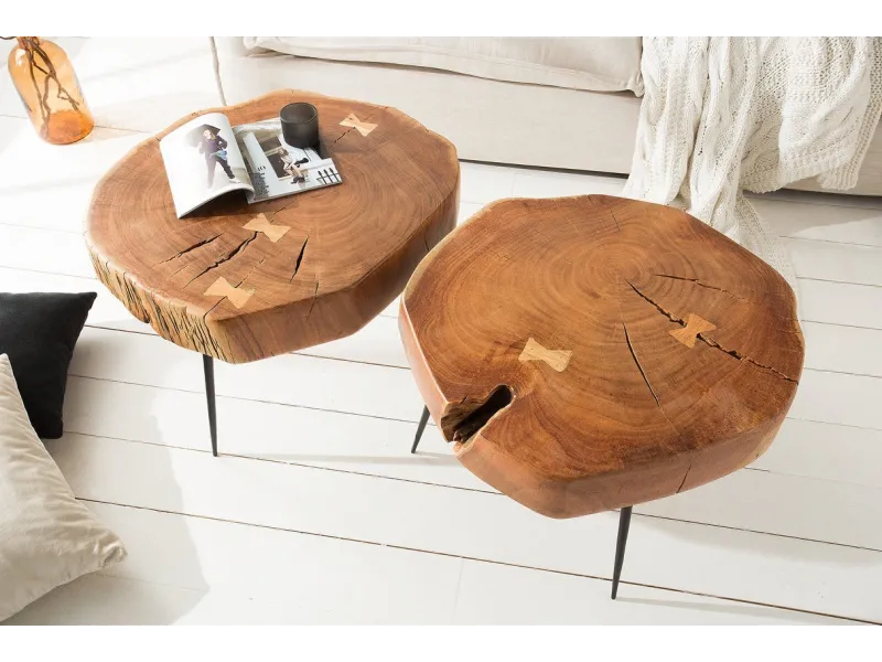 Table d'appoint en bois design industriel Table d'appoint  |bellozia...
