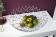 Corbeille de fruit moderne en métal argenté Objets de décoration  |...