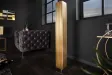 ampe design 120 cm avec abat-jour volanté or et argent – Lampadaire moderne