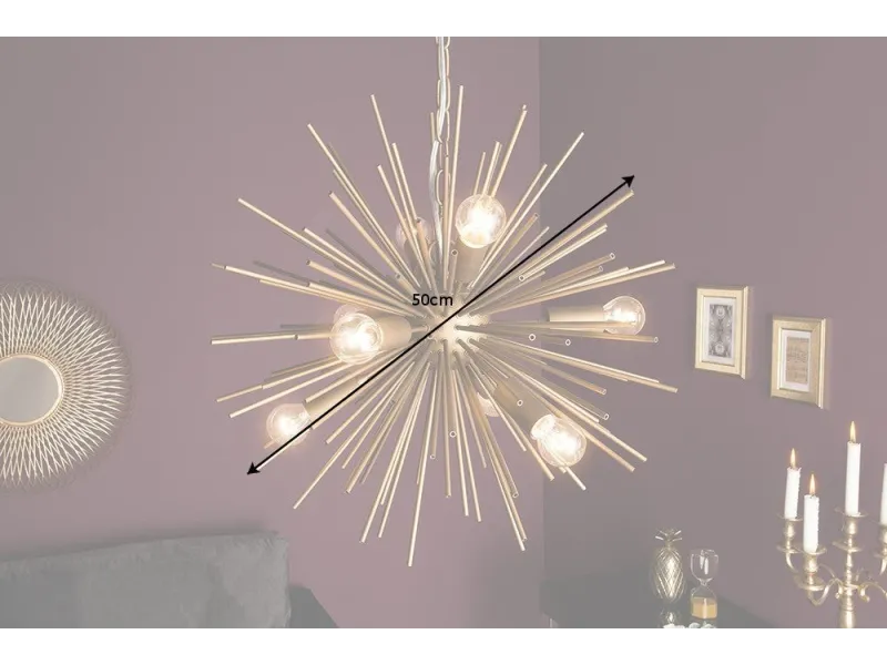 Suspension moderne dorée design 50cm – Lustre chic salon & salle à manger |bellozia.com