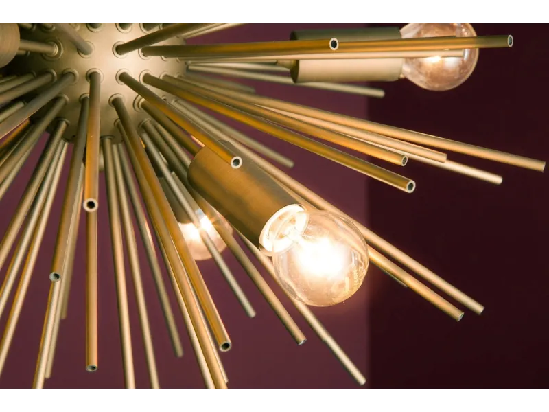 Suspension moderne dorée design 50cm – Lustre chic salon & salle à manger |bellozia.com