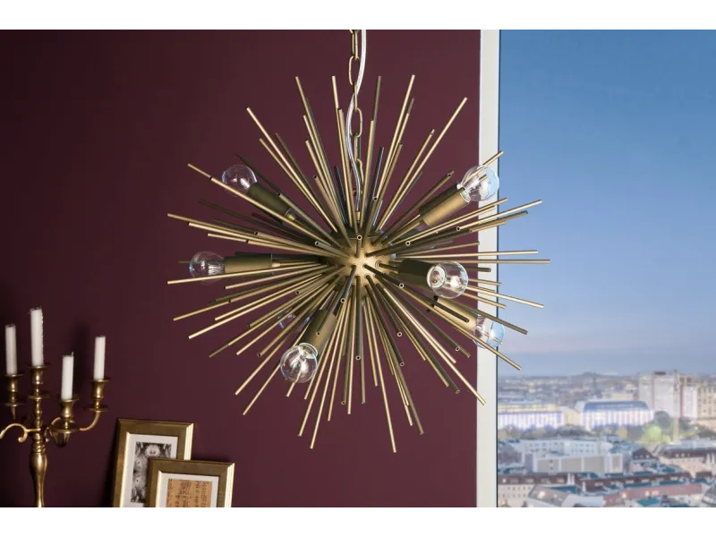 Suspension moderne dorée design 50cm – Lustre chic salon & salle à manger |bellozia.com