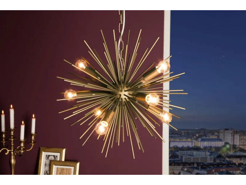 Suspension moderne dorée design 50cm – Lustre chic salon & salle à manger |bellozia.com