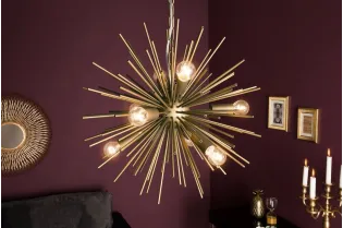 Suspension moderne dorée design 50cm – Lustre chic salon & salle à manger |bellozia.com