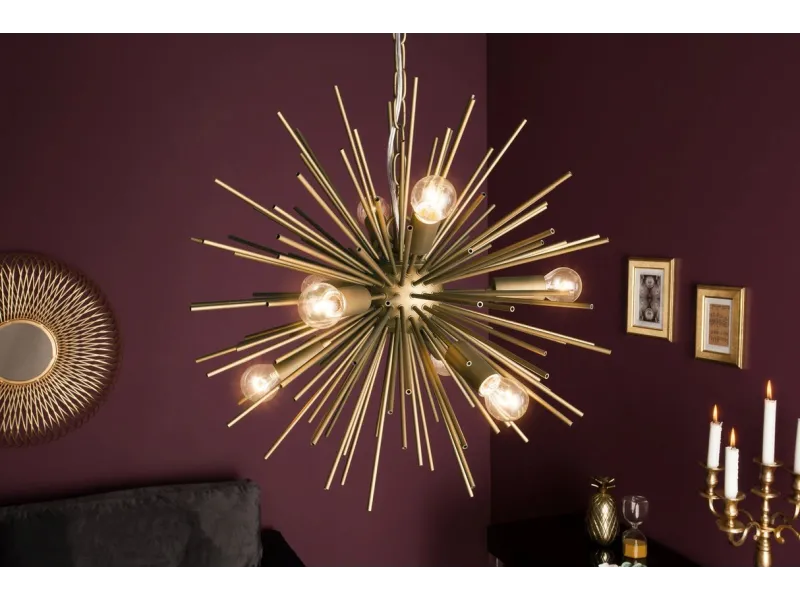 Suspension moderne dorée design 50cm – Lustre chic salon & salle à manger |bellozia.com
