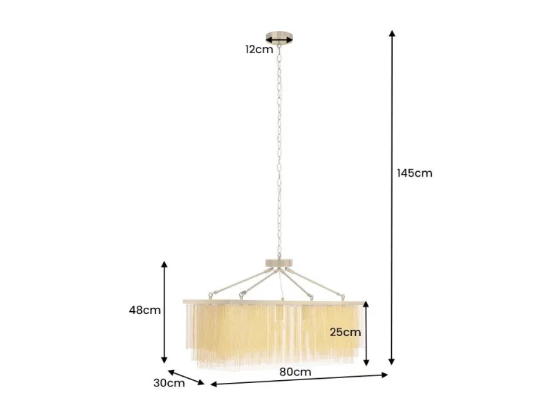Suspension ROYAL dorée 80 cm – lustre moderne salon et salle à manger chic |bellozia.com
