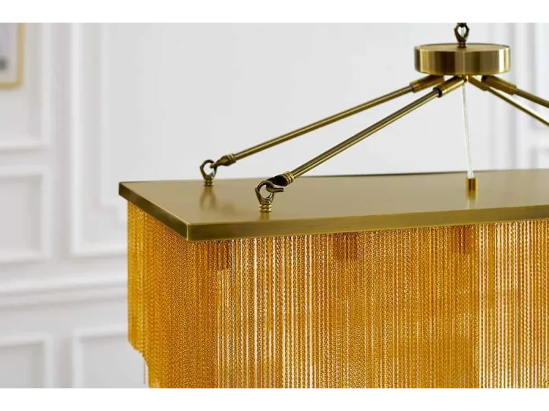 Suspension ROYAL dorée 80 cm – lustre moderne salon et salle à manger chic |bellozia.com