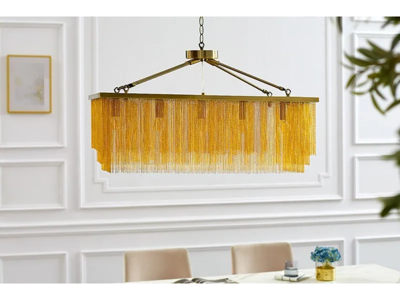 Suspension ROYAL dorée 80 cm – lustre moderne salon et salle à manger chic |bellozia.com
