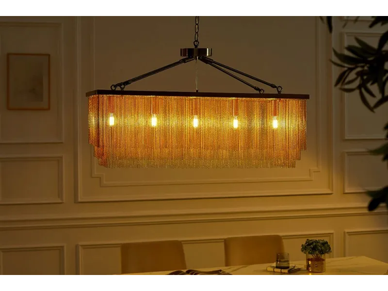Suspension ROYAL dorée 80 cm – lustre moderne salon et salle à manger chic |bellozia.com