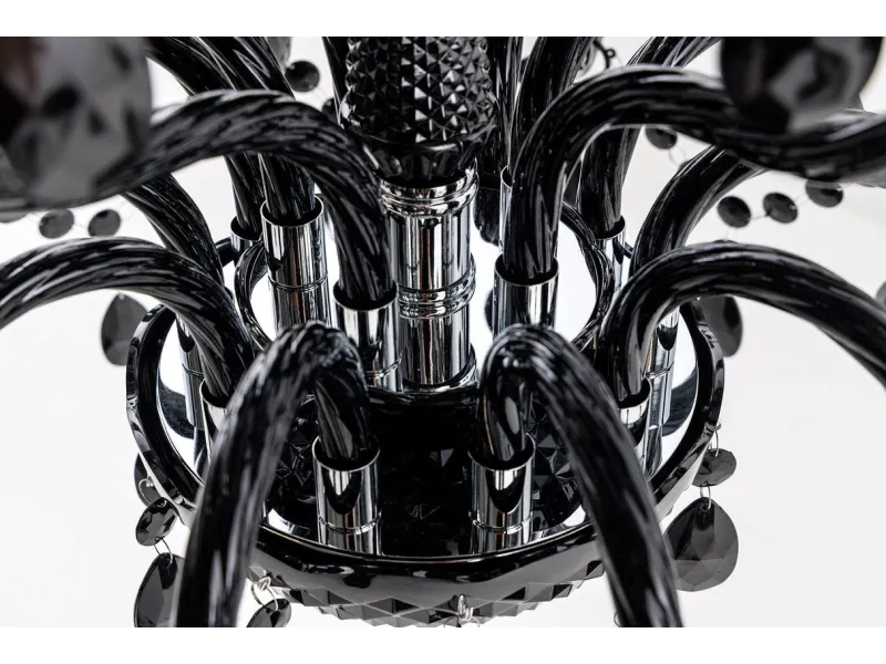 Lustre noir avec 15 bougies Suspensions |bellozia.com