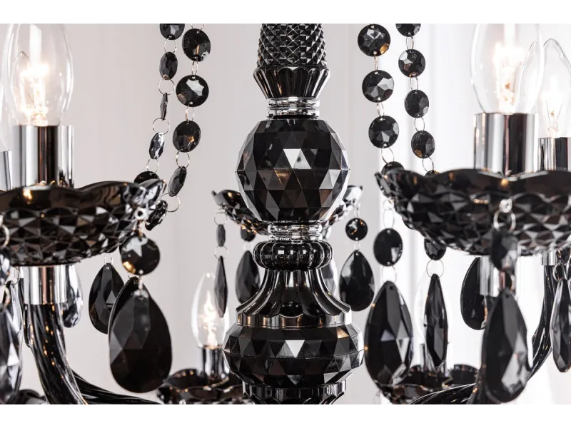 Lustre noir avec 15 bougies Suspensions |bellozia.com