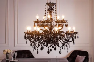 Lustre noir avec 15 bougies Suspensions |bellozia.com