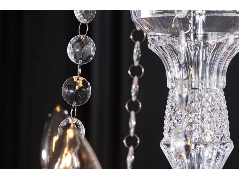 Lustre original à 15 bougies coloris transparent Suspensions |bellozia...