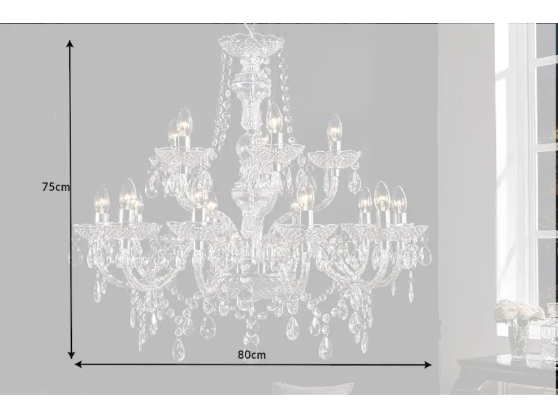 Lustre original à 15 bougies coloris transparent Suspensions |bellozia...