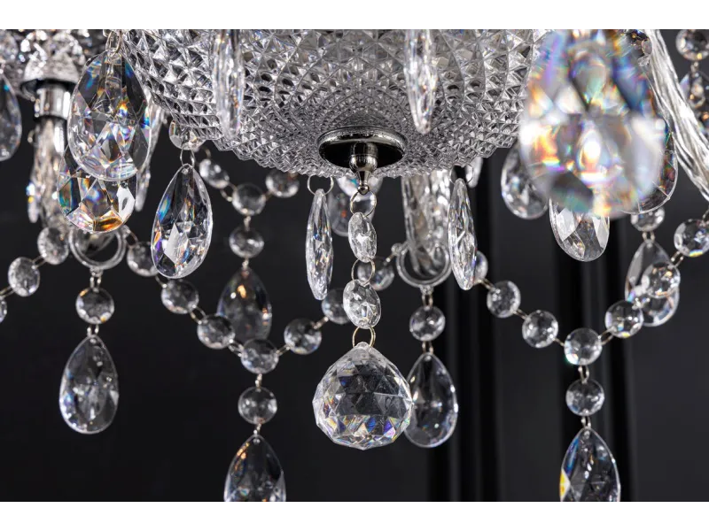 Lustre original à 15 bougies coloris transparent Suspensions |bellozia...