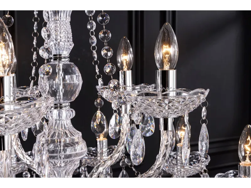 Lustre original à 15 bougies coloris transparent Suspensions |bellozia...