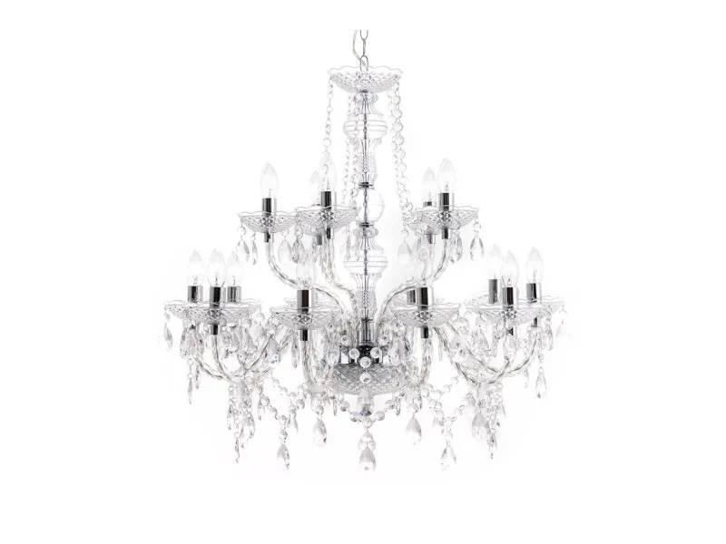 Lustre original à 15 bougies coloris transparent Suspensions |bellozia...