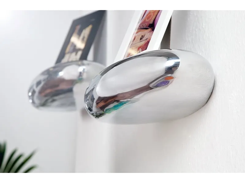 Étagère murale 5 pièces design LARME en aluminium argenté  |bellozia...