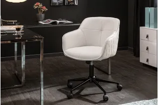 Lot de 4 chaises de bureau à roulettes en simili cuir coloris turqu...