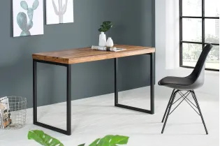 Bureau 120 cm design naturel avec pieds en métal chromé Secrétaire ... 2