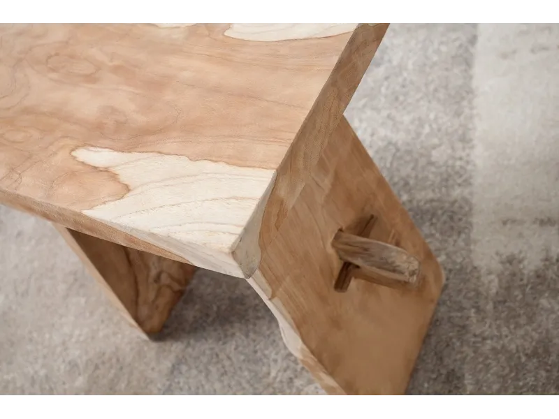 Tabouret design de 50 cm en bois massif naturel Tabourets bas |bellozia...