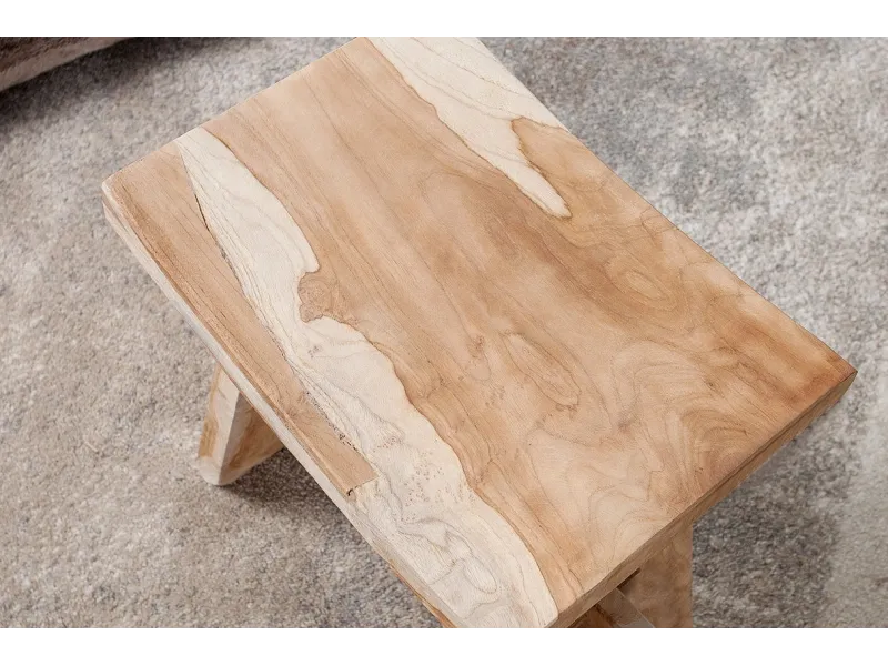 Tabouret design de 50 cm en bois massif naturel Tabourets bas |bellozia...